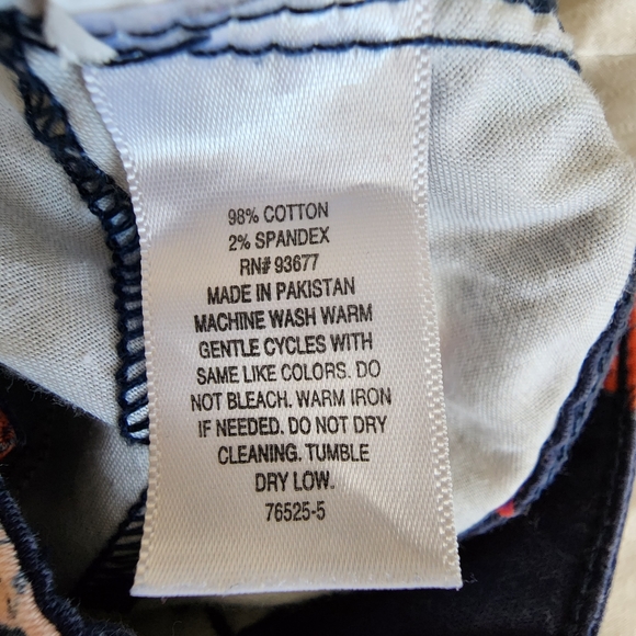 St Johns Bay Women Cropped Navy Floral Capris Mid Rise Size 12 - Picture 3 of 6